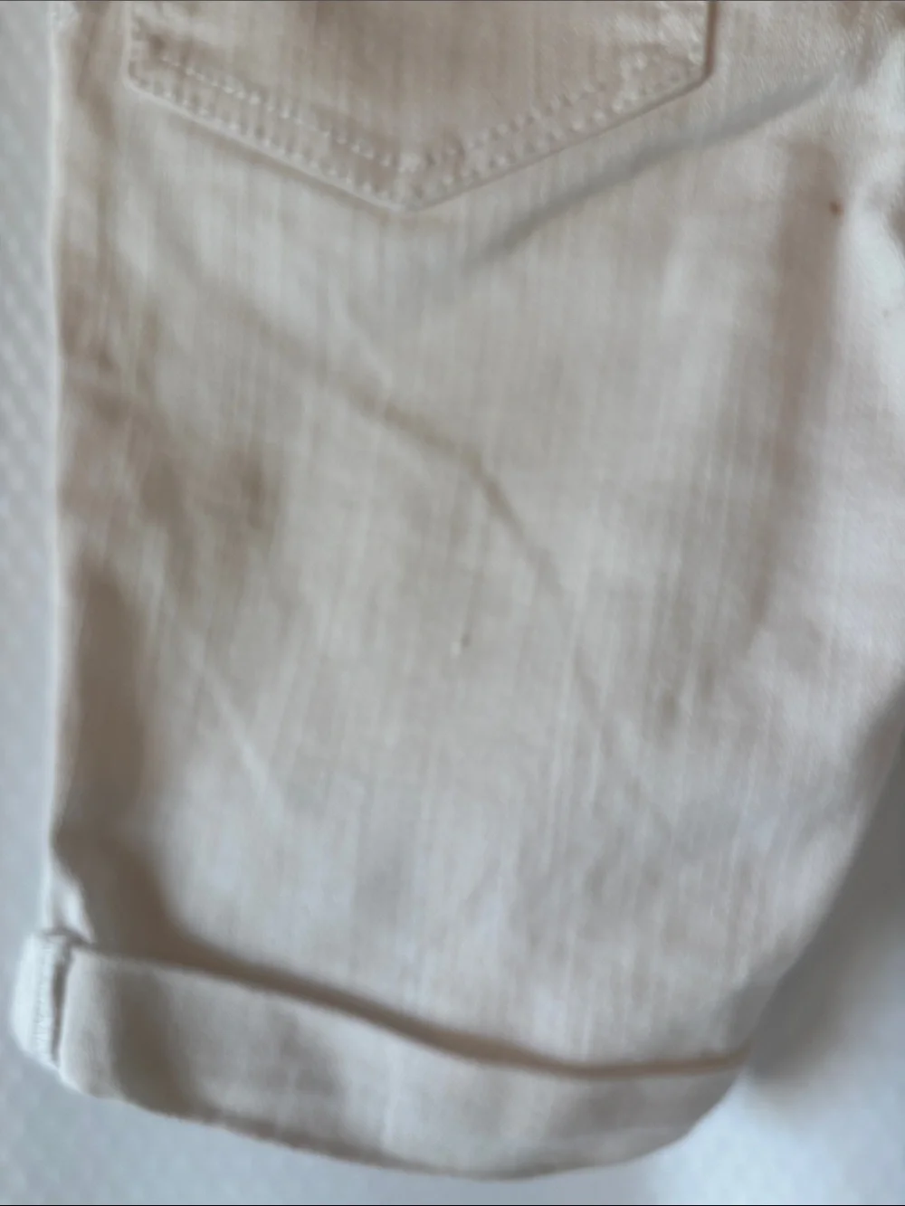 Girl’s Cream Denim Bermuda Shorts